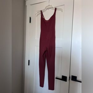 ONZIE Ribbed, Dark Burnt Orange, unitard, size small. Strappy back.